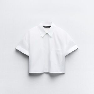 Cropped white shirt Zara
